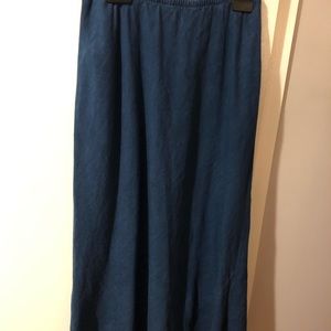 Life in Linen - maxi linen skirt, indigo blue, Size XS
